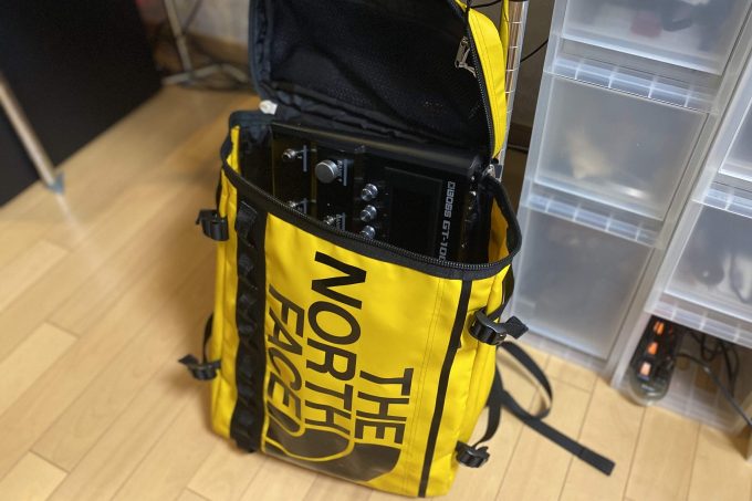 THE NORTH FACEのリュックに収納したGT-1000