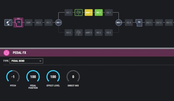 『PEDAL FX』の中にある『PEDAL BEND』